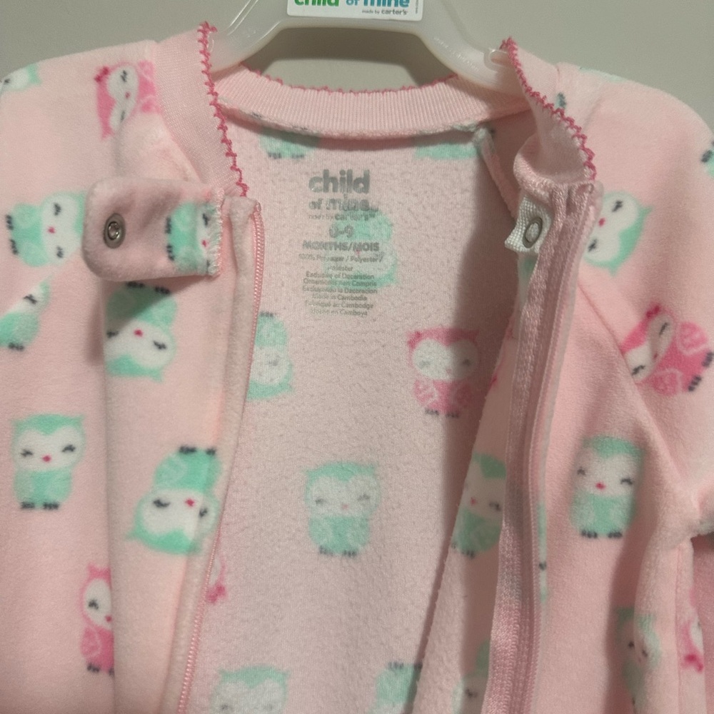 Pink Owl Print babies 0-9M super soft Pajamas NWOT - Picture 4 of 5
